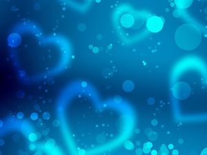 Blue heart-shaped background ppt picture