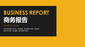warna kontras kuning dan hitam terang diratakan kerja bisnis laporan ppt template sederhana
