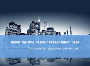 Business office building atmosphere classic blue simple ppt template