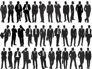 Business people business life silhouette ppt drawing material