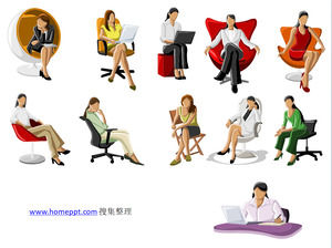 Business singură femeie ședinței postură pictograma de culoare siluetă ppt materiale
