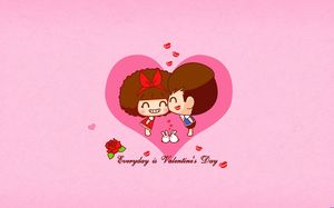 Cartoon child valentine ppt background picture