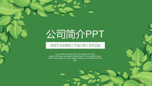 Cartoon foglie verdi piccola azienda appiattimento modello di profilo ppt