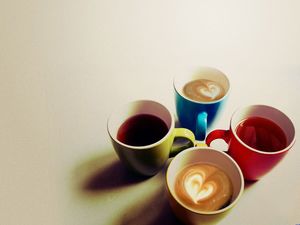 Красочный кофе РРТ фонового изображение