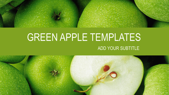 Четкий шаблон зеленого яблока слайда