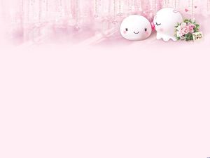 Cute Rabbit Pink ppt background picture