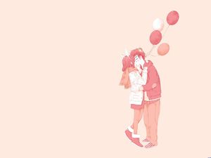 Embrace aşk balon romantik ppt arka plan resmi