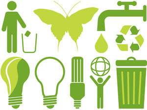 Ochrona środowiska i oszczędność energii ikona materiał ppt