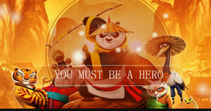 Cienkie linie Stanów Zjednoczonych - Kung Fu Panda szablon 3ppt