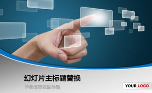 Punta delle dita touch screen interazione uomo - macchina scena la realtà virtuale modello di presentazione aziendale ppt