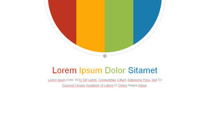 Piatto multi-chart fresco modello di biglietto ppt a quattro colori