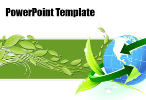 신선한 녹색 잎 보호 지구 환경 테마 PPT 템플릿