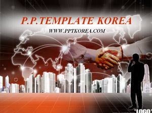 Global trade cooperation texture ppt template