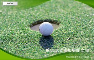 Templat ppt close-up bola golf dan lubang
