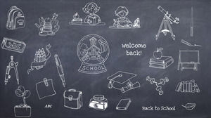 Graduation season chalk drawing teaching icon blackboard hand painted ppt material