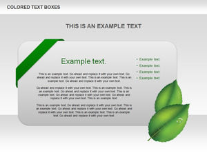 Green leaf flower loves exquisite color text box ppt chart