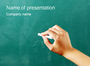 Hand chop blackboard writing education teaching ppt template