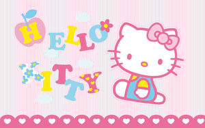 Hello Kitty的粉红色卡通背景图片