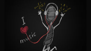 أنا أحبك MUSIC صورة خلفية الإبداعي الطباشير