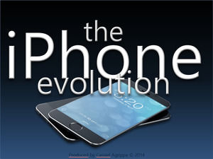 telefono cellulare iPhone6 ​​tecnologia blu e nero modello senso ppt
