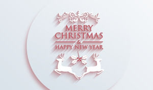 Long shadow three-dimensional element noble and elegant Christmas ppt template