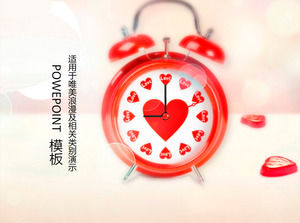 Love alarm clock romance romance memory ppt template