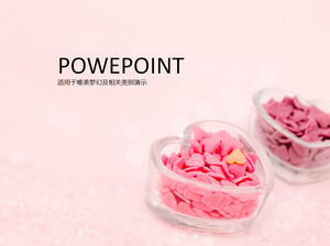 恋爱盒子的粉红色糖果PPT模板