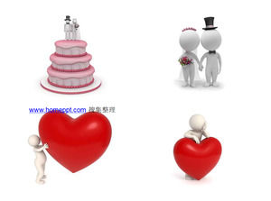爱情婚姻家庭3D小人系列PPT素材