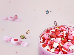 Lovely pink love candy background picture