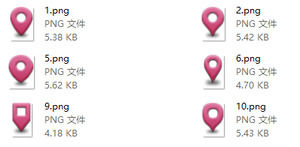 Coordinate della mappa icona tag png 12 set di colore