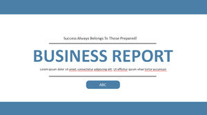 Minimalist classic blue flattened business work summary report ppt template