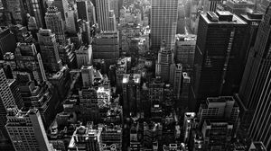 Città moderna vista sul bianco e nero grigio HD sfondo