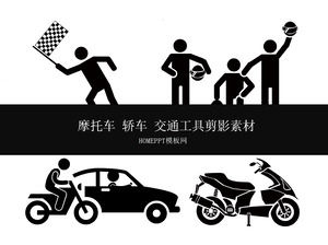 Motorcycle car car silhouette ppt material