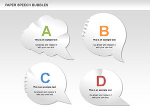 Origami effect dialogue bubble ppt chart