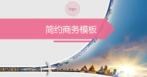 Pink business travel theme simple ppt template