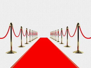 Red carpet red staircase red hijab for the ribbon-cutting industry fake ppt material