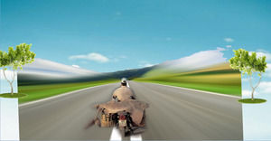 Road-Fahren Motorsportszene Spezialeffekte Animation ppt-Vorlage