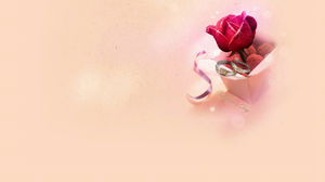 Rose with diamond ring love theme ppt background picture