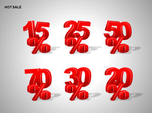 SALE percentage mall discount promotion ppt chart (15 sets)