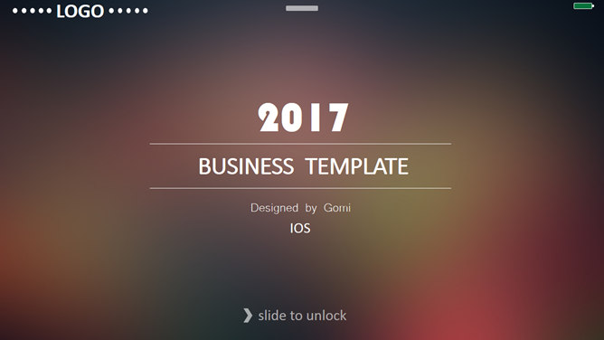 Simple dynamic wind IOS Universal PPT Templates