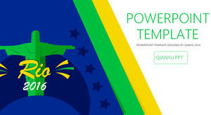 简单清新的活力2016里约热内卢奥运主题PPT模板