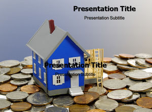 小房子硬幣金融行業PPT模板