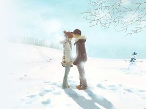 Snow Lovers zdjęcia romantyczne tło ppt