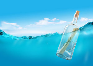 The background of the drift bottle in the sea