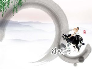This site selected high-definition no watermark Ching Ming Festival slide background picture