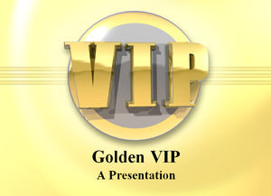 Trzy - wymiarowy dynamiczny czcionki VIP signage złoto prosty szablon biznes ppt