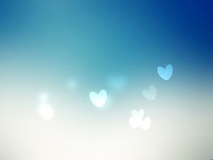 Transparent heart-shaped dream blue ppt background image