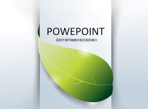 矢量绿叶，叶，商业经典的灰色光鲜背景，精美商务PPT模板下载