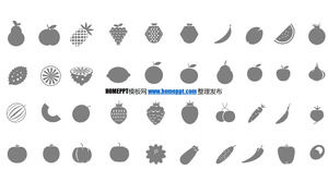 Vegetables & Fruits & Gourmet Food & Beverage Appliances Gray Monochrome ppt Vector Icons