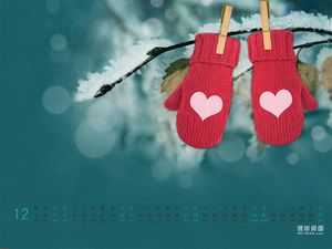 Winter warm couple glove ppt background image